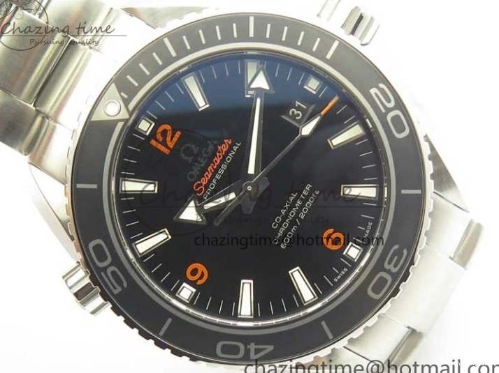 1218 Durable Planet Ocean Professional Ceramic Bezel 45.5mm 1:1 VSF Best Edition Orange Markers on SS Bracelet A8500 Super Clone 8052